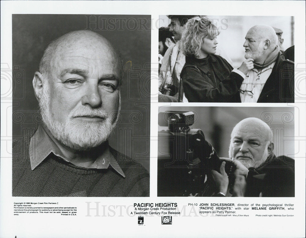 1990 Press Photo Director John Schlesinger, Melanie Griffith, Pacific Heights - Historic Images