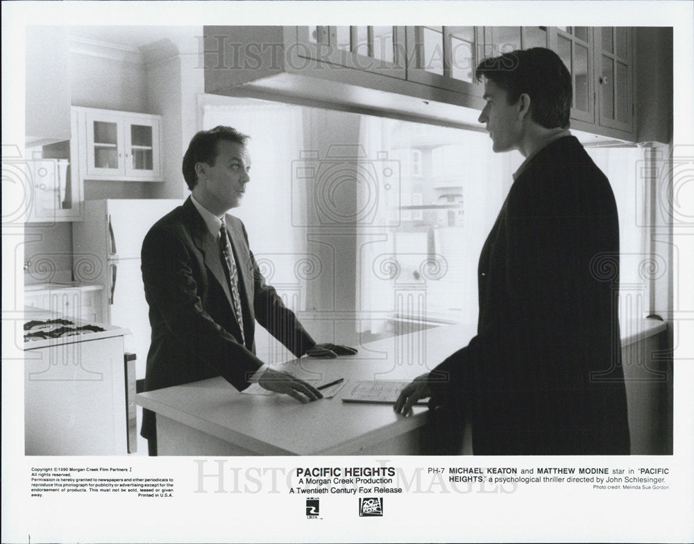 1990 Press Photo Michael Keaton on &quot;Pacific Heights&quot; - Historic Images