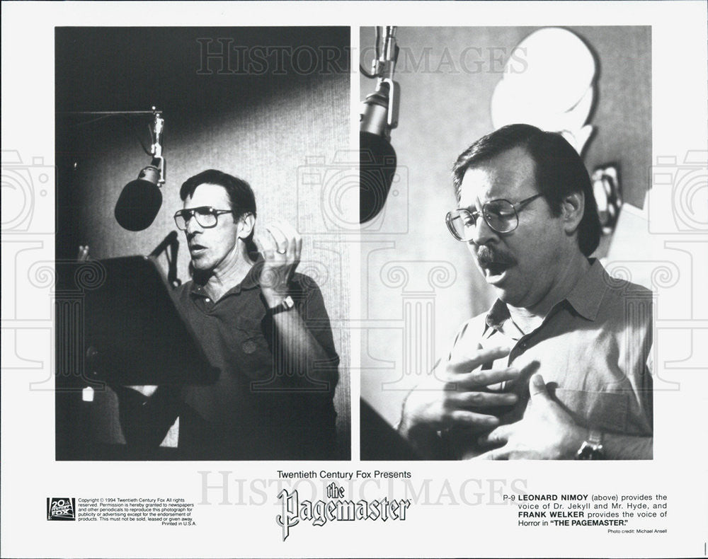 Press Photo Leonard Nimoy lends his voice to The Pagemaster - Historic Images