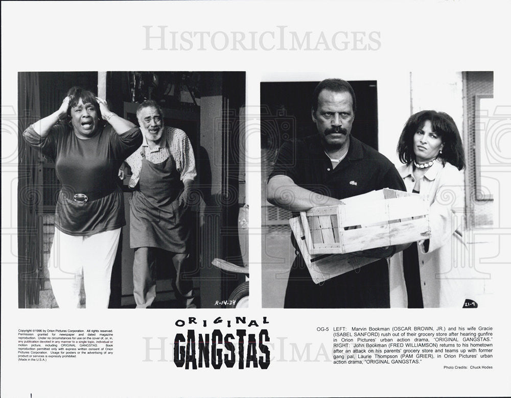 Press Photo Pam Grier and Jim Brown in the Original Gangstas - Historic Images