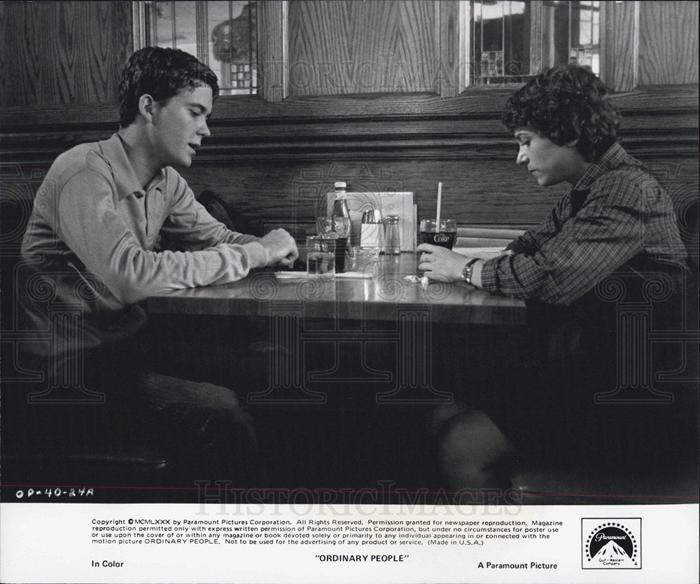 Press Photo Timothy Hutton and Dinah Manoff in Ordinary People - Historic Images