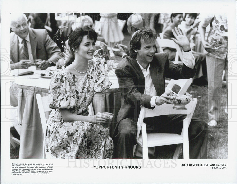 1990 Press Photo Julia Campbell and Dana Carvey in &quot;Opportunity Knocks&quot; - Historic Images