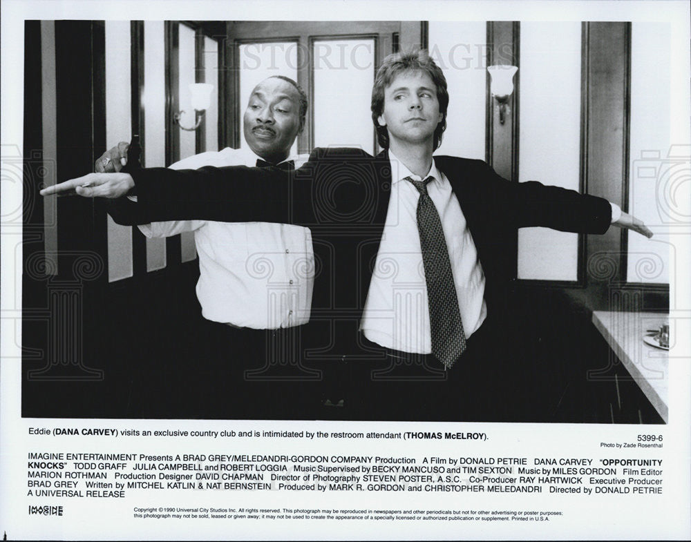 1990 Press Photo Dana Carvey and Thomas McElroy in &quot;Opportunity Knocks&quot; - Historic Images