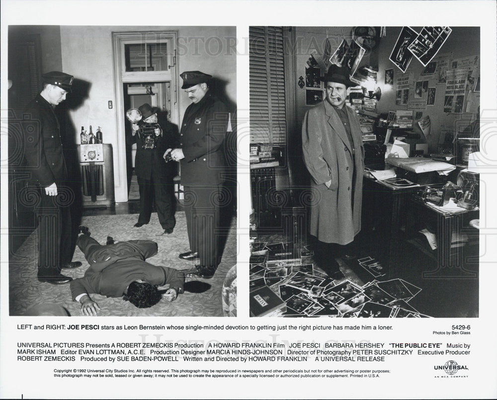 Press Photo Barbara Hershey and Joe Pesci in The Public Eye - Historic Images