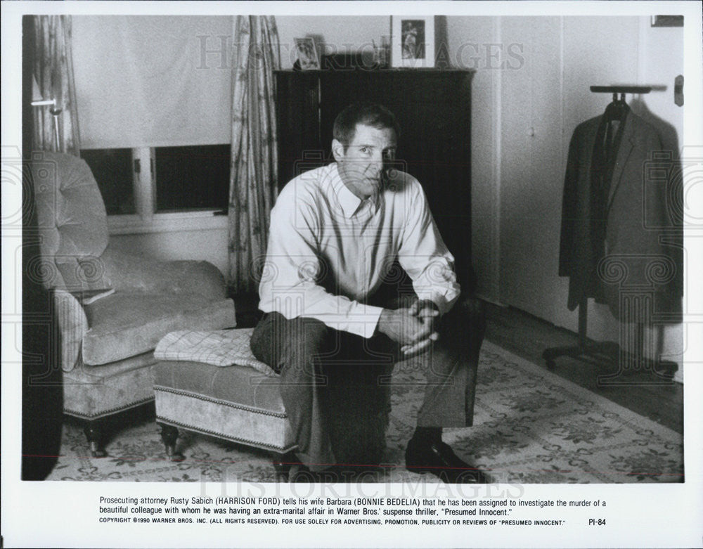 1990 Press Photo Harrison Ford in &quot;Presumed Innocent&quot; - Historic Images