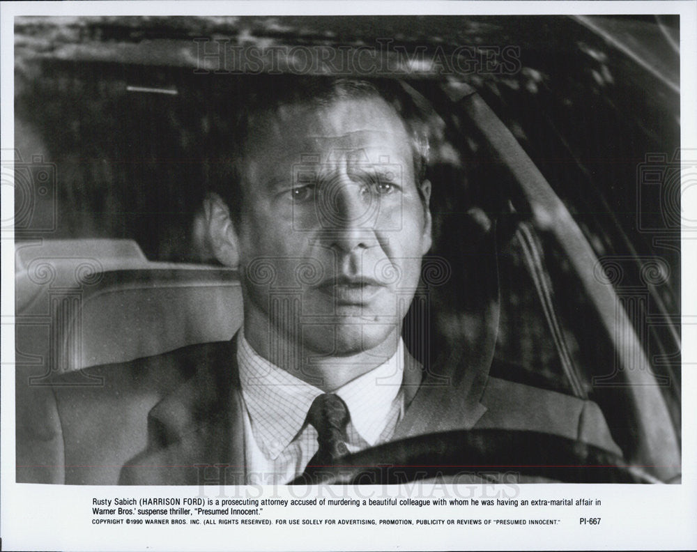 1990 Press Photo Harrison Ford in &quot;Presumed Innocent&quot; - Historic Images