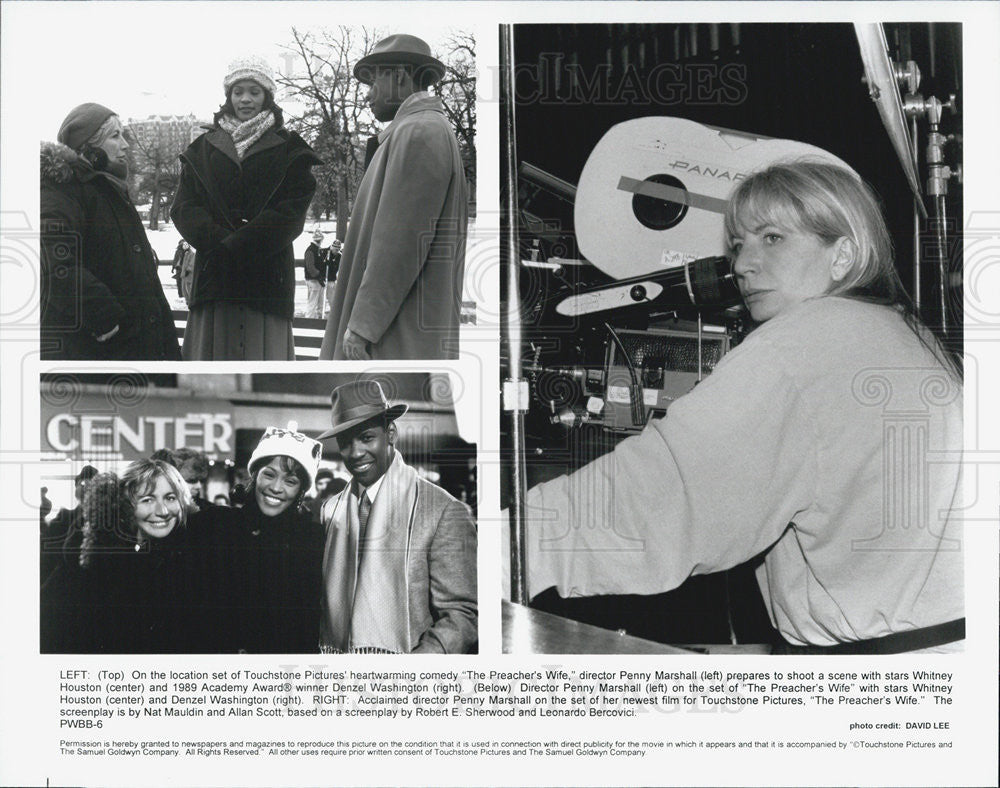 1996 Press Photo Director Penny Marshall on set &quot;The Preacher&#39;s Wife&quot; - Historic Images
