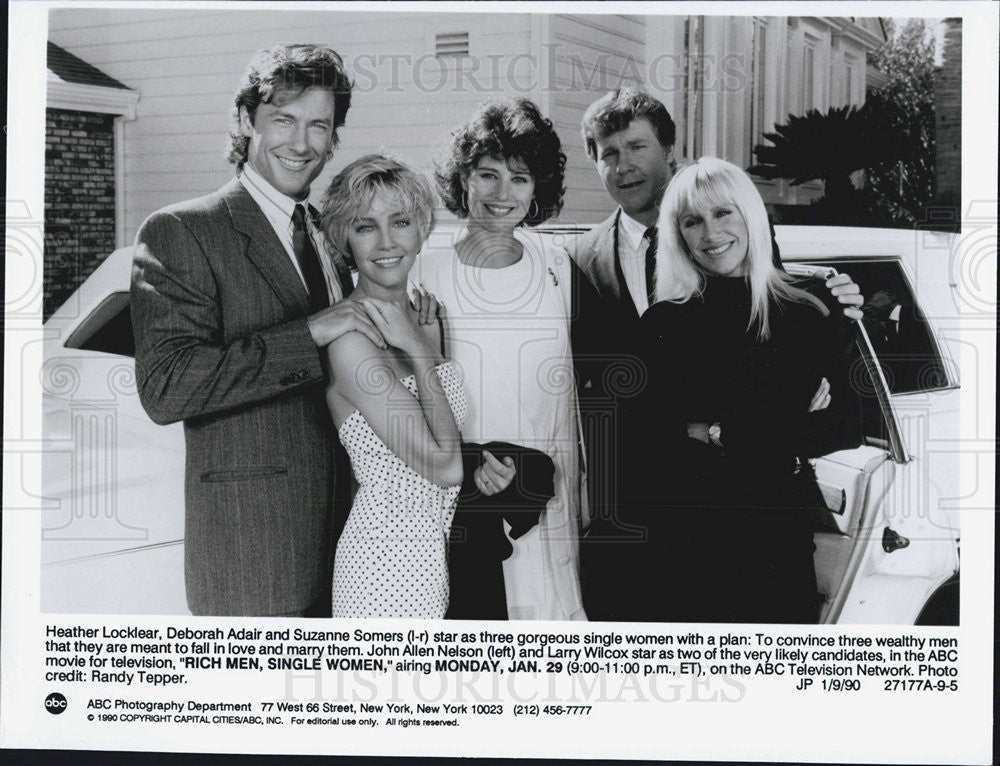 1990 Press Photo Heather Locklear Deborah Adair Suzanne Somers John Nelson - Historic Images