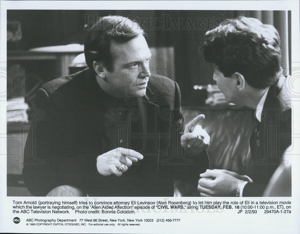 1993 Press Photo Tom Arnold Alan Rosenberg Actors Civil Wars Television show - Historic Images