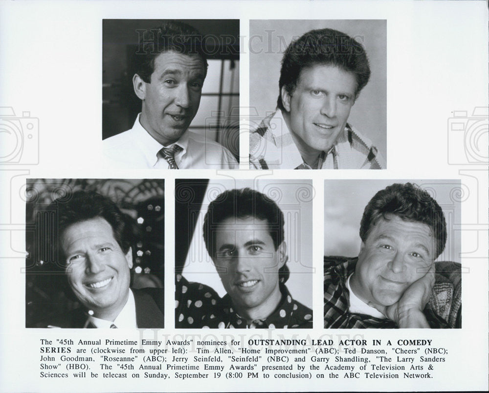 Press Photo Nominees for Outstanding Lead Actor in Comedy are Ted Danson, Tim Al - Historic Images