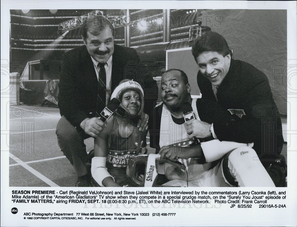 1992 Press Photo Regoma;d Veljohnson Jaleel White Family matters Television Show - Historic Images