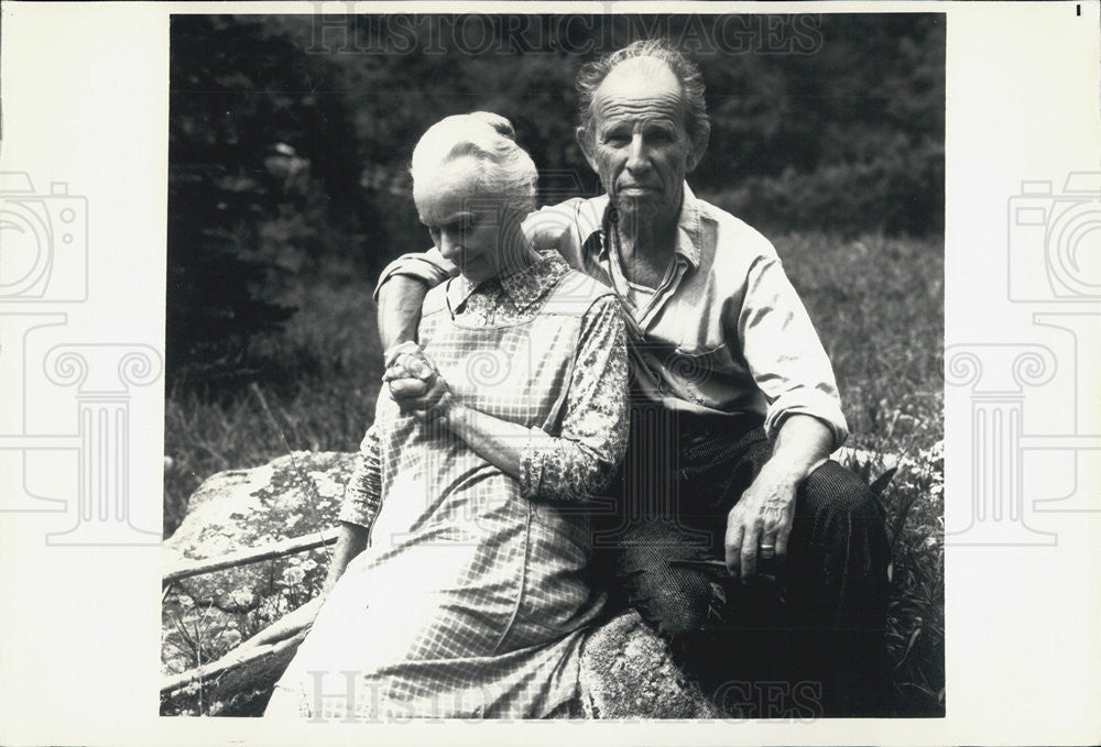 1987 Press Photo Hume Cronyn &amp; Jessica Tandy in &quot;Foxfire&quot; - Historic Images