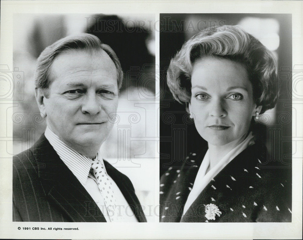 1991 Press Photo George Grizzard Pamela Reed Caroline Television Actors - Historic Images