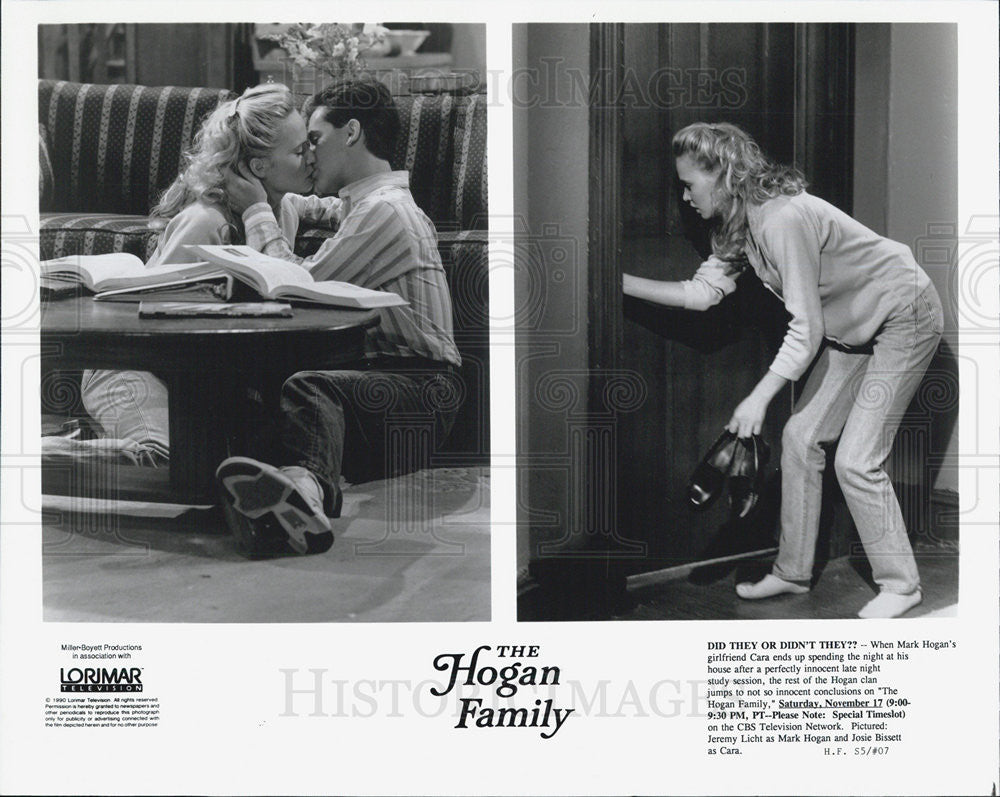 1980 Press Photo Jeremy Licht & Josie Bissett on "The Hogan family" - Historic Images