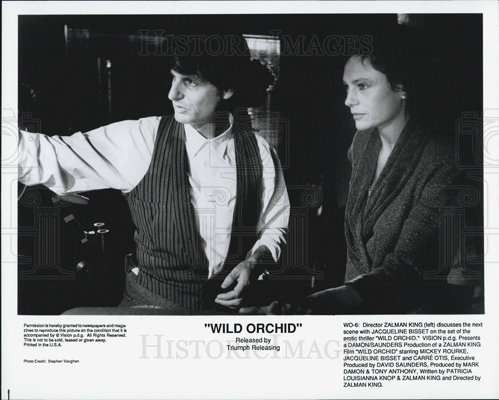 Press Photo Director Zalman King and Jacqueline Bisset in Wild Orchid - Historic Images