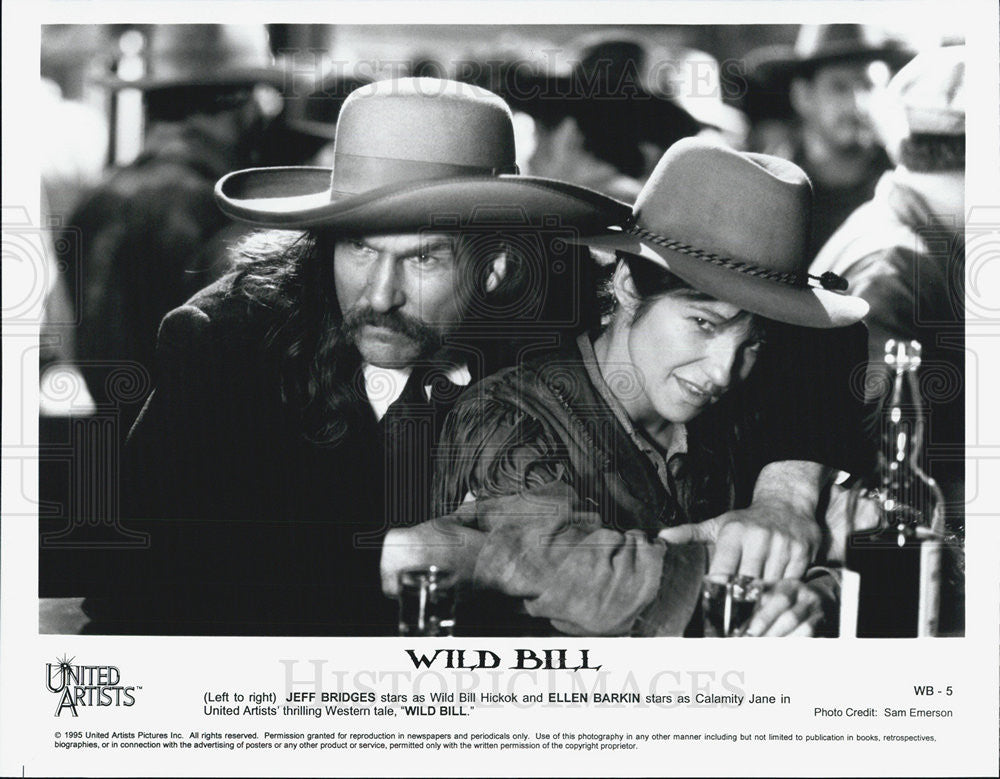 Jeff Bridges And Ellen Barkin In Wild Bill 1995 Vintage Promo Photo Print Historic Images 0512