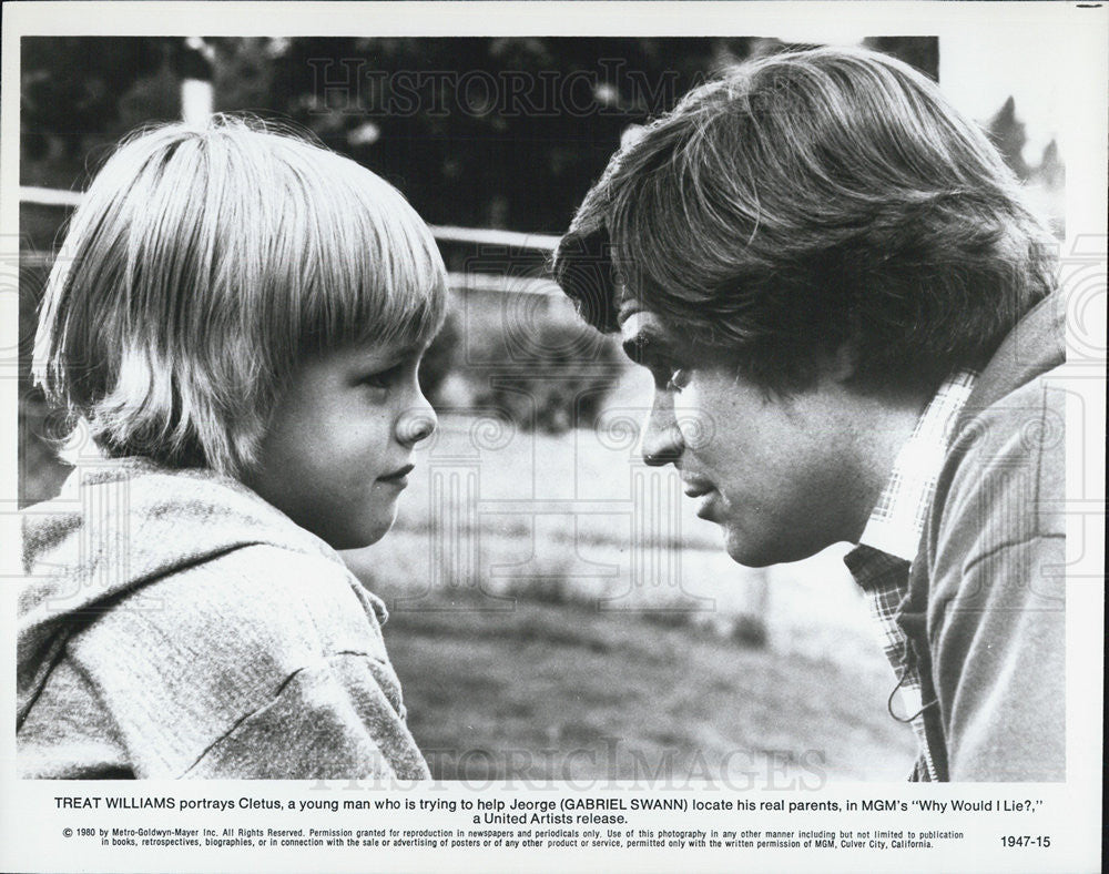 1980 Press Photo Treat Williams and Gabriel Swann star in &quot;Why Would I Lie?&quot; - Historic Images