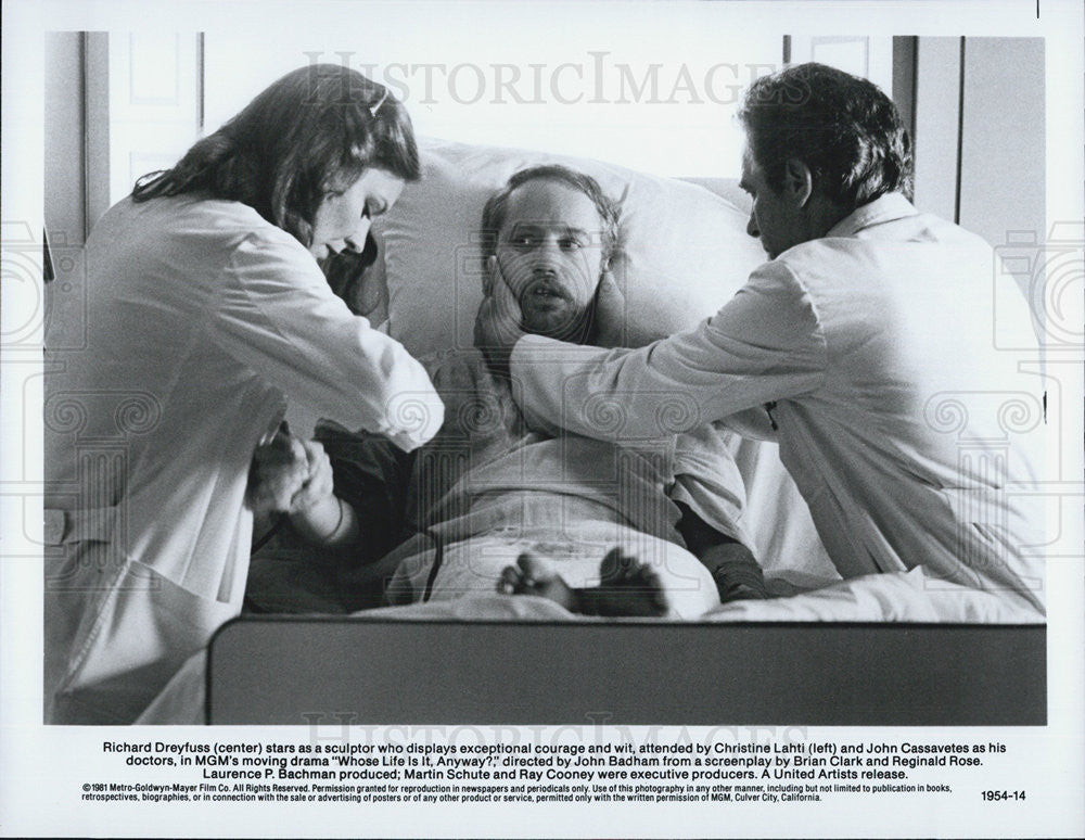 1981 Press Photo Richard Dreyfuss, Christine Lahti and John Cassavetes - Historic Images