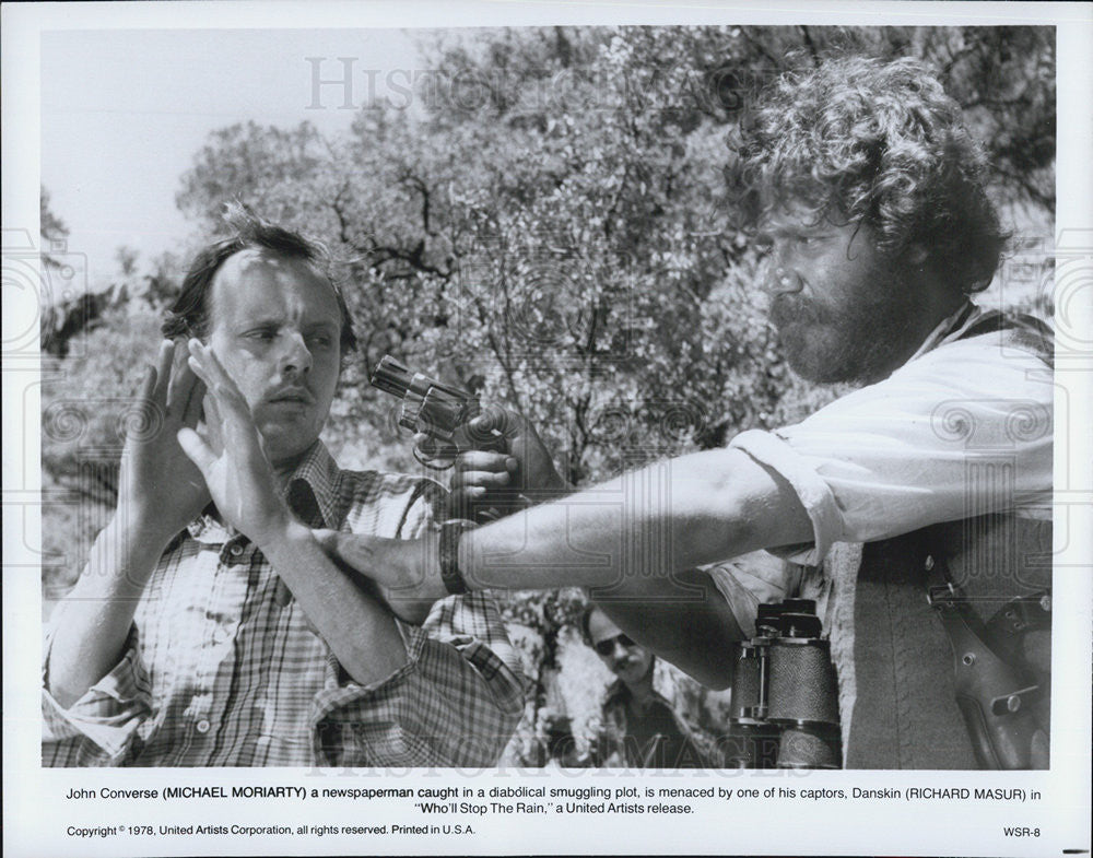 1978 Press Photo Michael Moriarty Actor Richard Masuri Who&#39;ll Stop Rain Movie - Historic Images