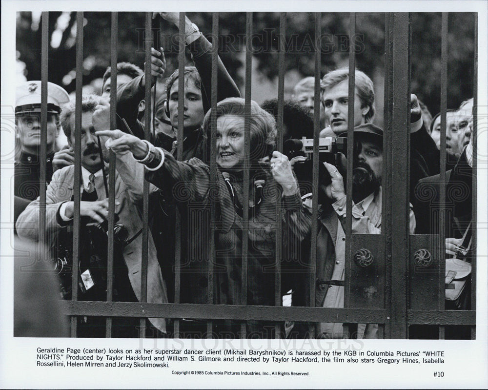 1985 Press Photo Geraldine Page Actress Mikhail Baryshnikov White Nights Movie - Historic Images