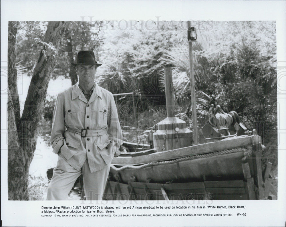 1990 Press Photo Clint Eastwood, White Hunter, Black Heart - Historic Images