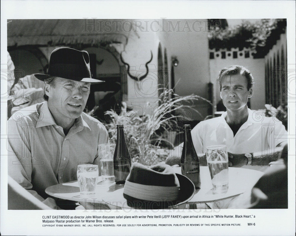 1990 Press Photo  Eastwood and Jeff Fahey in &quot;White Hunter, Black Heart&quot; - Historic Images