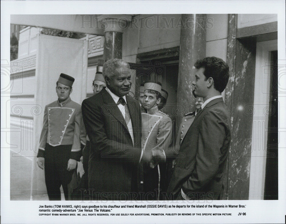 1990 Press Photo Tom Hanks, Ossie Davis, Joe Versus the Volcano - Historic Images