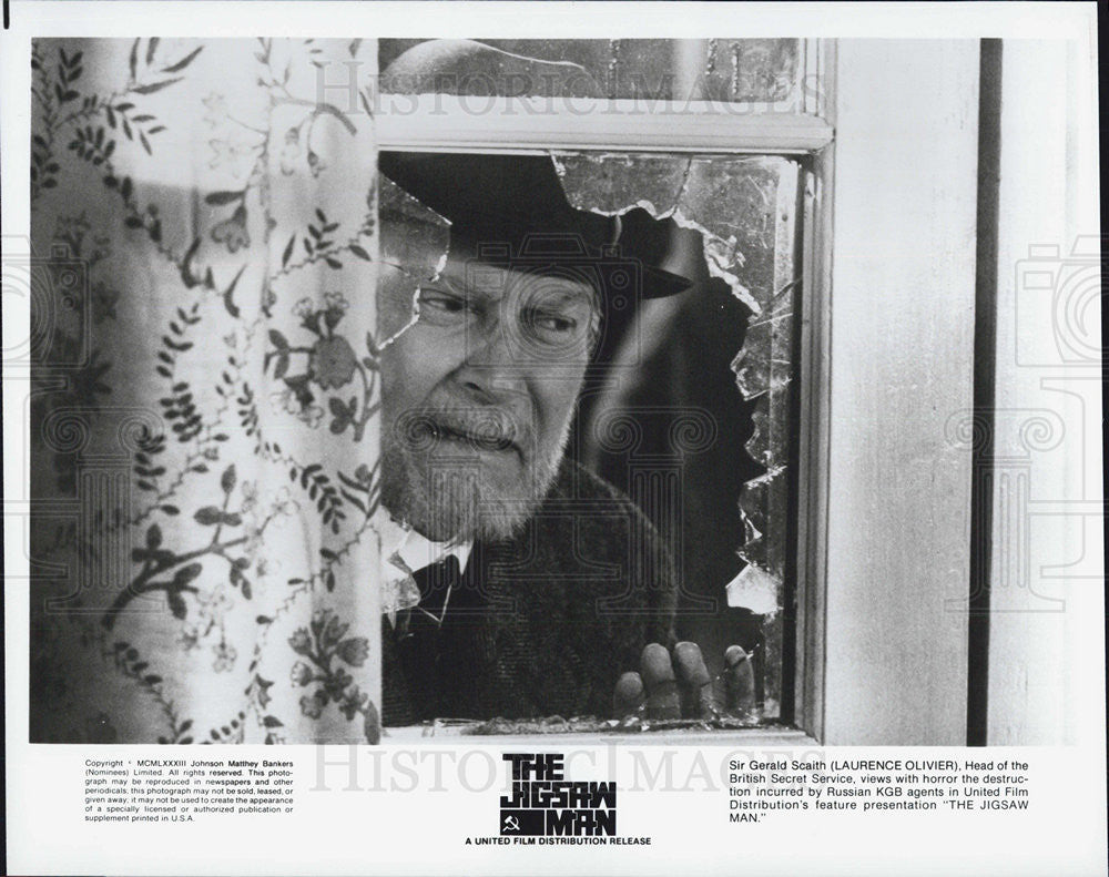 1983 Press Photo Laurence Olivier, The Jigsaw Man - Historic Images