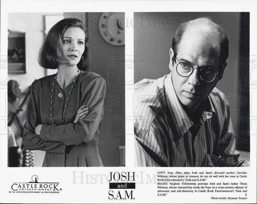 1993 Press Photo Joan Allen, Stephen Tobolowsky, Josh and SAM - Historic Images