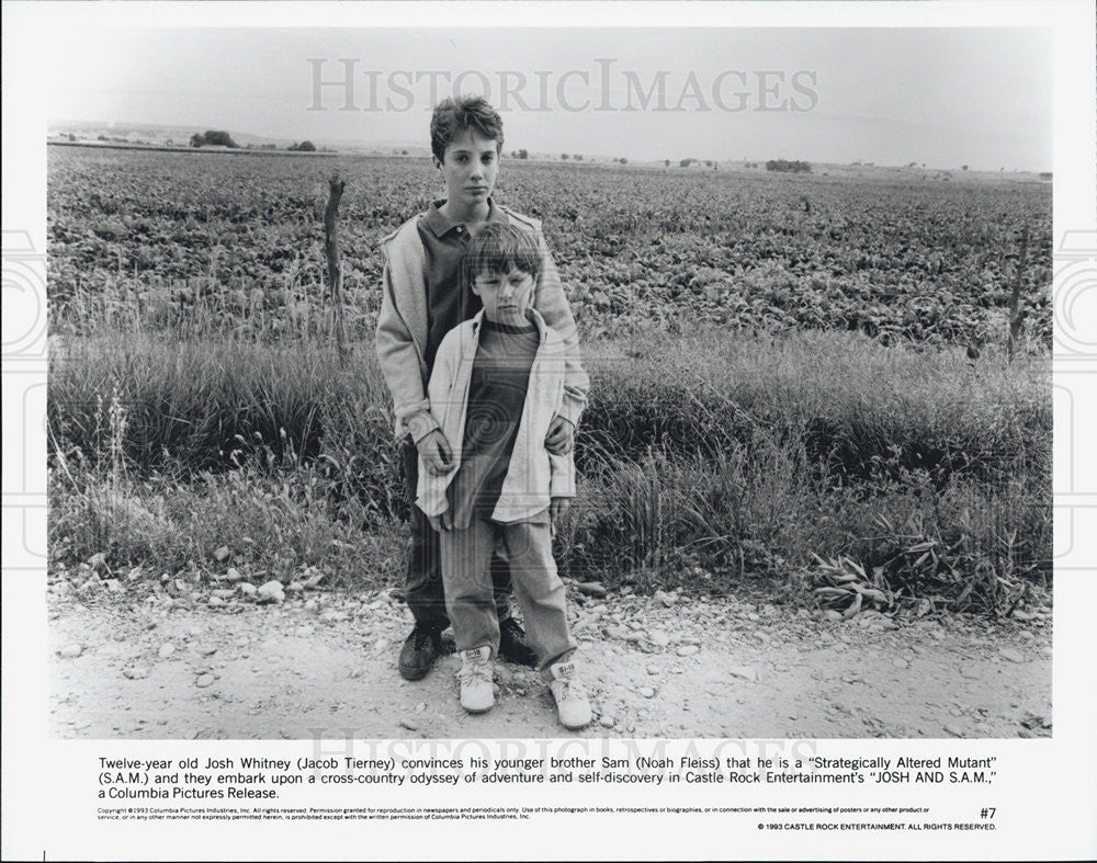 1993 Press Photo Jacob Tierney Actor Noah Fleiss Josh S.A.M. Adventure Movie - Historic Images