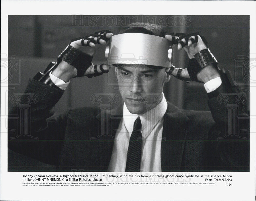 Press Photo Keanu Reeves, Johnny Mnemonic - Historic Images