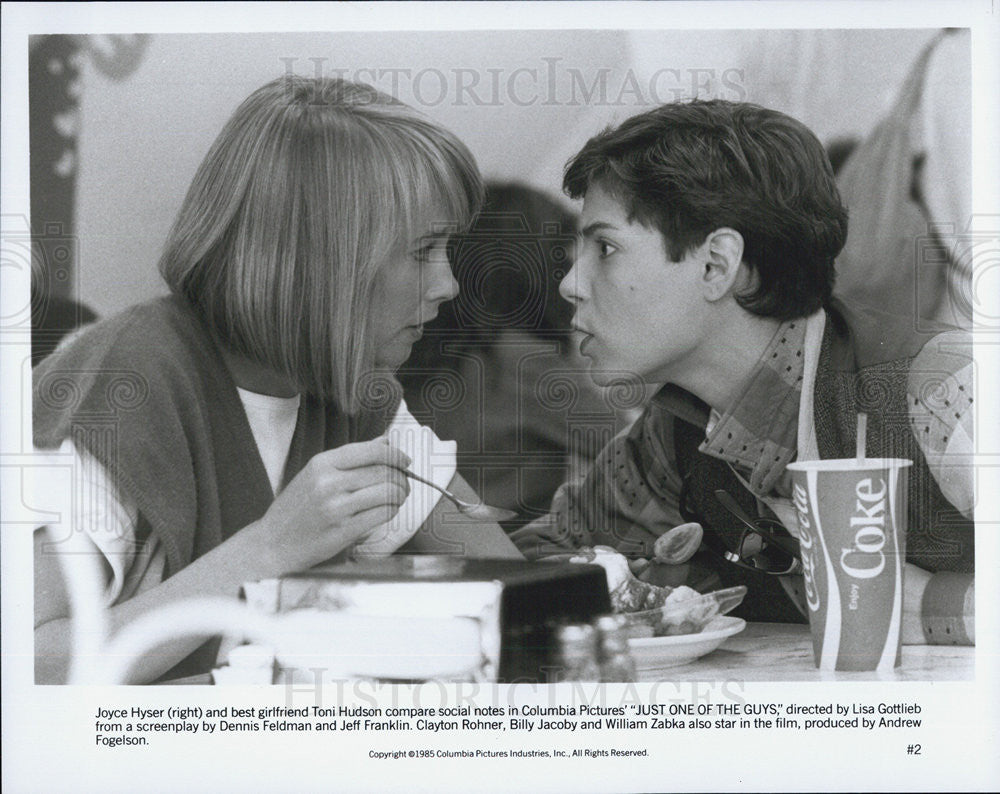 1985 Press Photo Joyce Hyer, Toni Hudson, Just One of the Guys - Historic Images