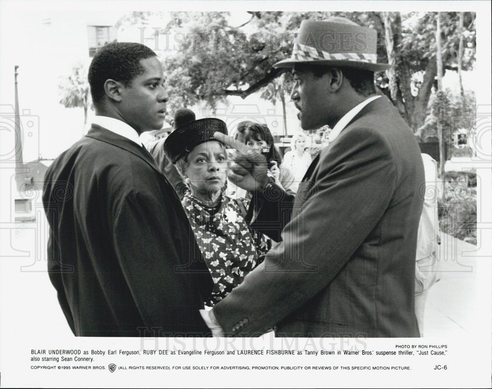 1995 Press Photo Blair Underwood, Ruby Dee, Laurence Fishburne, Just Cause - Historic Images