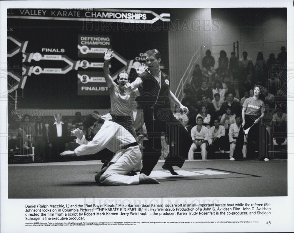 1989 Press Photo Ralph Macchio and Sean Kanan in The Karate Kid III - Historic Images