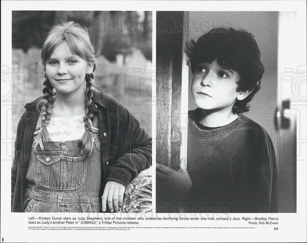 1995 Press Photo Jumanji Kirsten Dunst Bradley Pierce - Historic Images