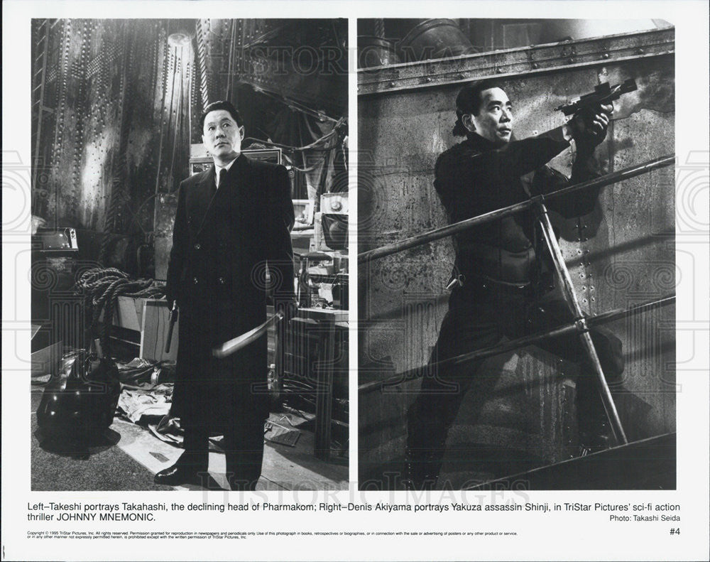 1996 Press Photo Takeshi, Denis Akiyama in Johnny Mnemonic - Historic Images