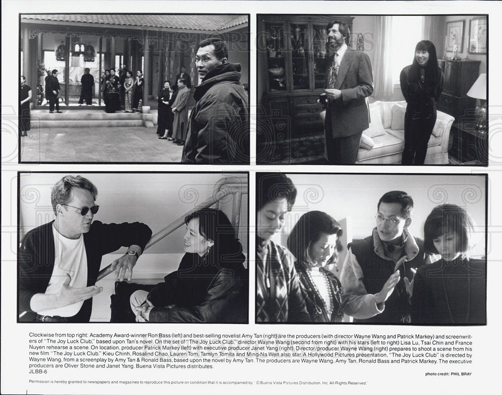 Press Photo Joy Luck Club Amy Tan Rob Bass Wayne Wang Patrick Markey - Historic Images