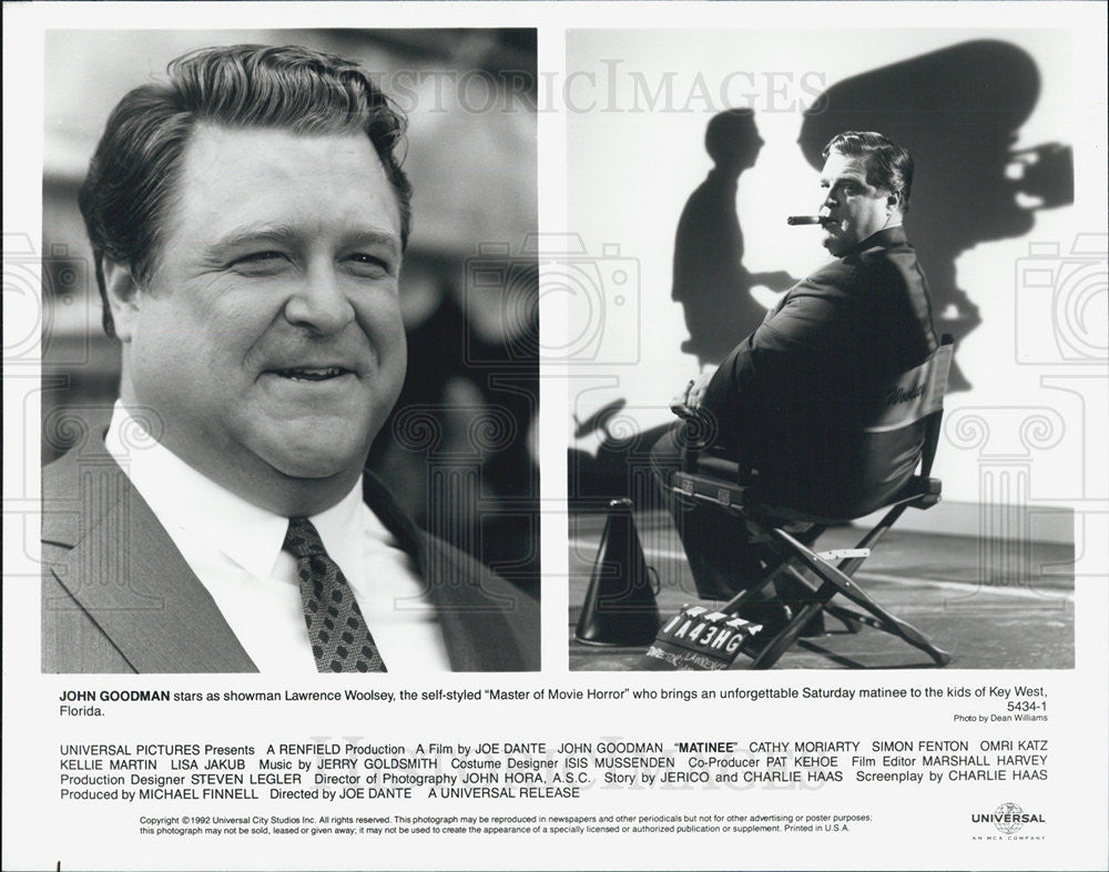 1992 Press Photo Matinee John Goodman - Historic Images