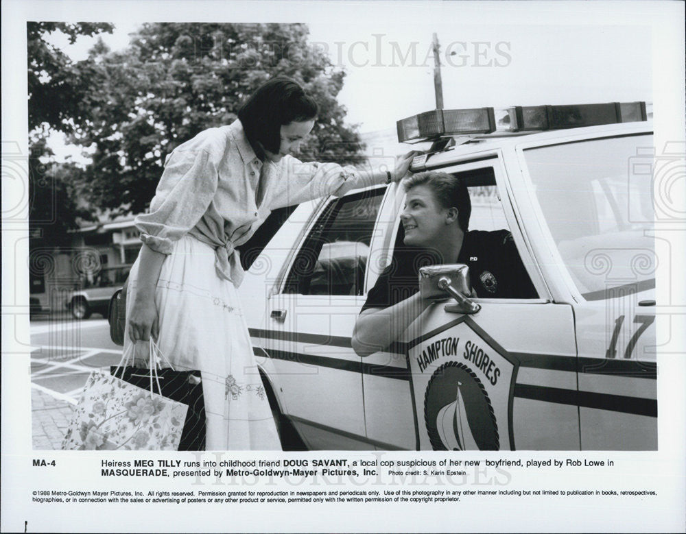 1988 Press Photo  Meg Tilly, Doug Savant, in &quot;Masquerade&quot; - Historic Images