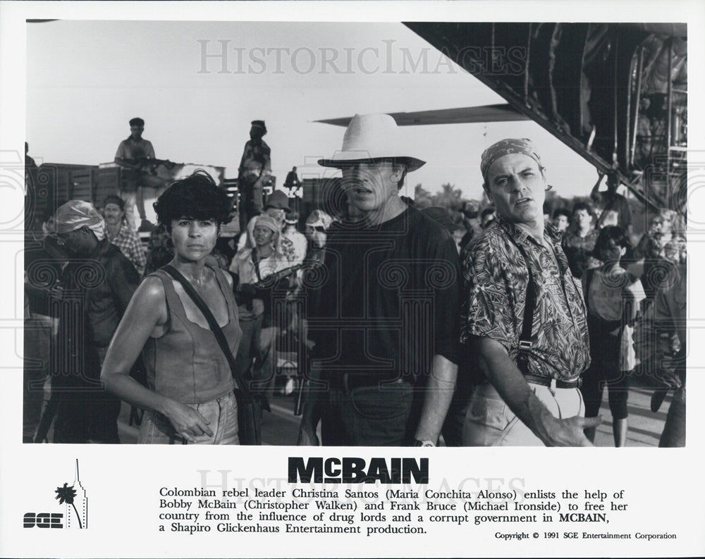 1991 Press Photo McBain Maria Conchita Alonso Michael Ironside SGE - Historic Images