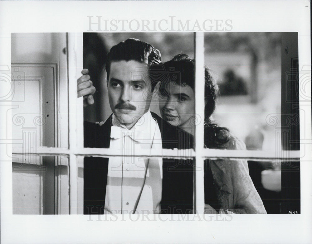 Press Photo Actors Look Out Window On Set - Historic Images