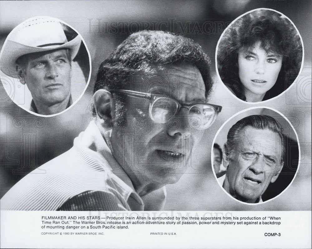 1980 Press Photo When Time Ran Out Irwin Allen Producer Paul Newman - Historic Images