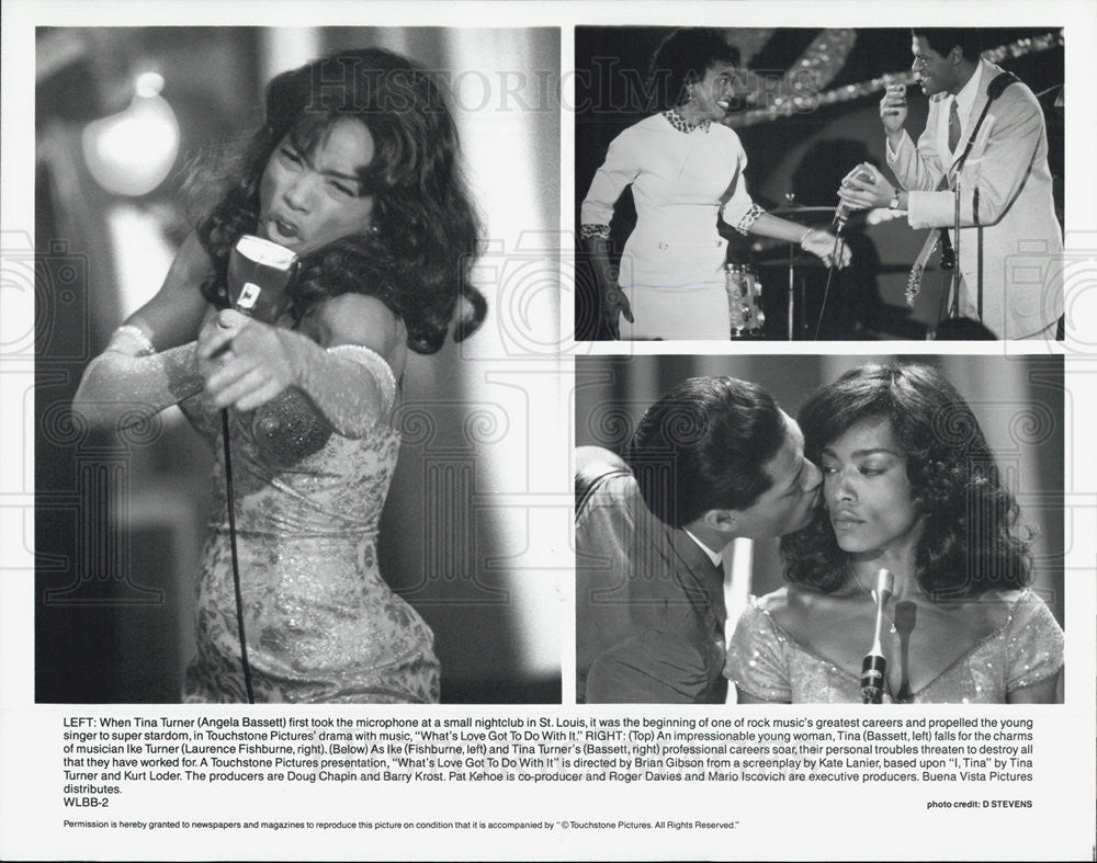 1993 Press Photo Actors Angela Bassett And Laurence Fishburne In Touchstone Film - Historic Images