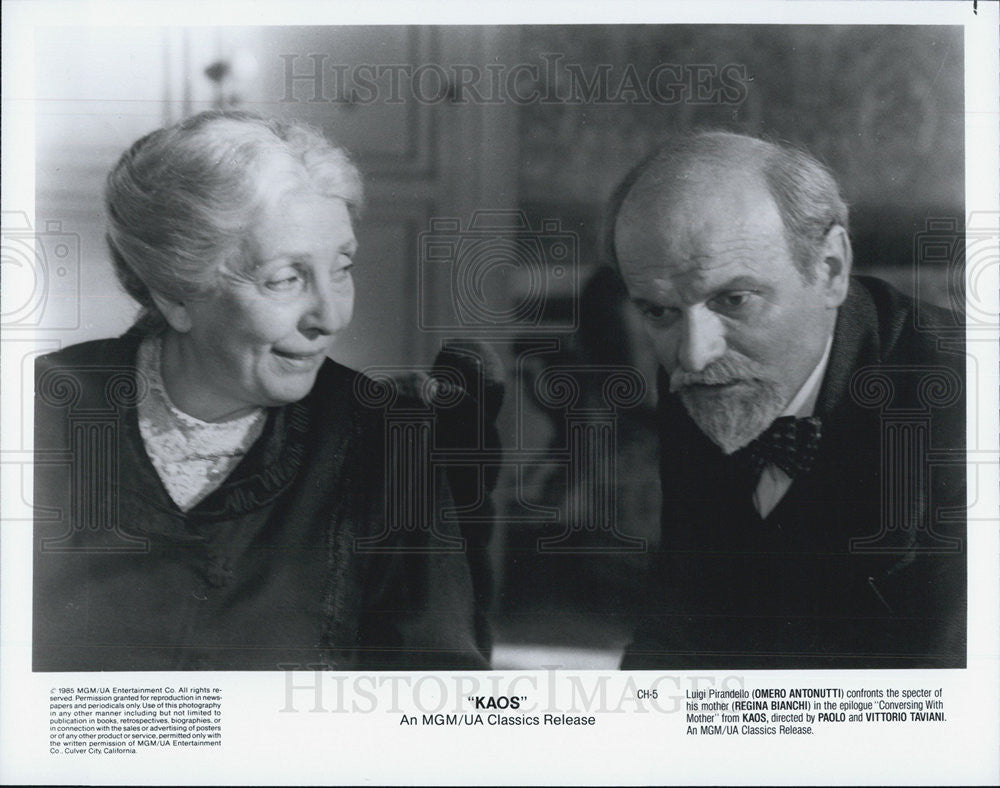 1985 Press Photo Omero Antonutti, Regina Bianchi, Kaos - Historic Images