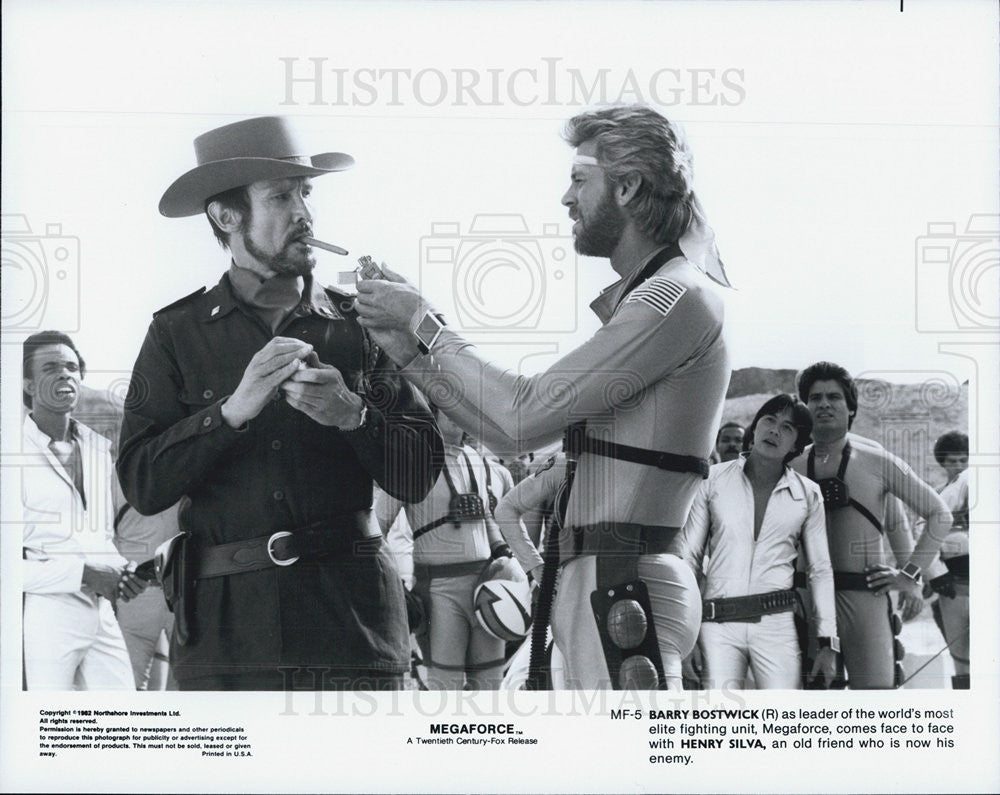 1982 Press Photo Barry Bostwick/Henry Silva/Actor/Singer//Megaforce - Historic Images