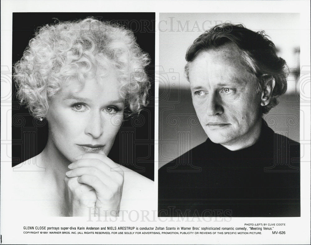 1991 Press Photo Glenn Close, Niels Arestrup, Metting Venus - Historic Images