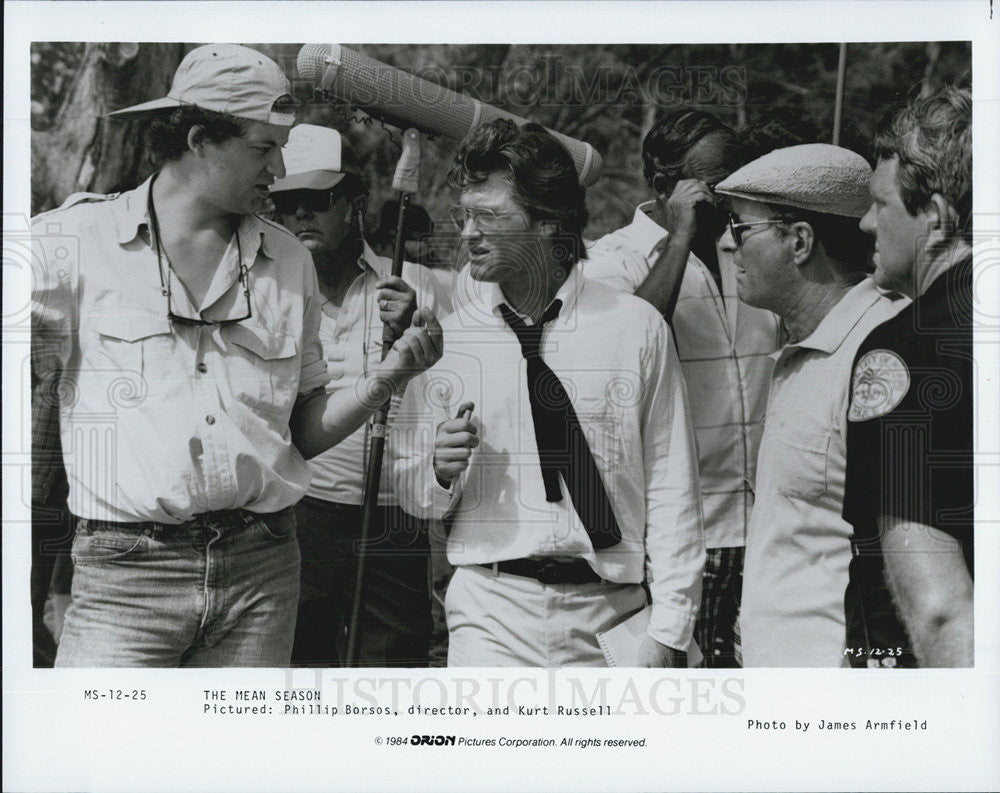 1984 Press Photo Phillip Borsos/Director/Kurt Russell/Actor - Historic Images