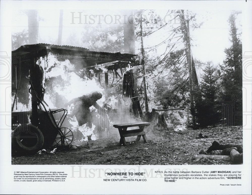 1987 Press Photo Amy Madigan in &quot;Nowhere to Hide&quot; - Historic Images