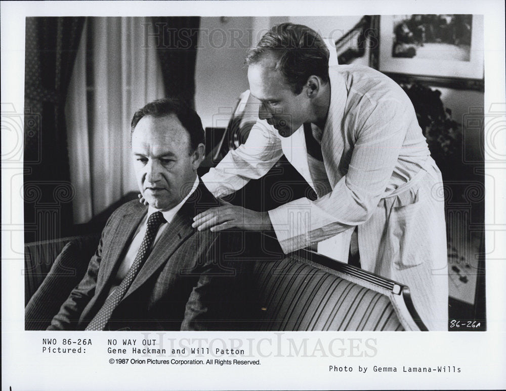 1987 Press Photo No Way Out Gene Hackman and Will Patton - Historic Images