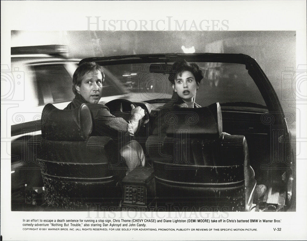 Chevy Chase & Demi Moore in Nothing but Trouble 1991 vintage promo